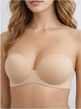 CIDER Adhesive Strapless Bra Nude Size M Backless Push Up New